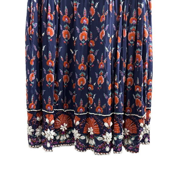 NWT Maeve Anthropology floral Navy Skirt with sequins and beadwork size xsmall - Picture 8 of 8